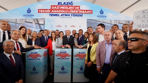 Kılıçdaroğlu ve Ekrem İmamoğlu İBB'nin Elazığ'da yaptırdığı okulun temel atma törenine katıldı