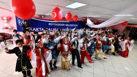 Ankara Büyükşehir Belediyesi'nden Sokakta Çalışan Çocuklar Merkezi'nde Bahar Şenliği 