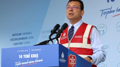 İBB Başkanı Ekrem İmamoğlu 10 Yuvamız İstanbul kreşinin temelini attı