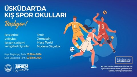 Üsküdar Belediyesi'nin Kış Spor Okulu'na kayıtlar başladı