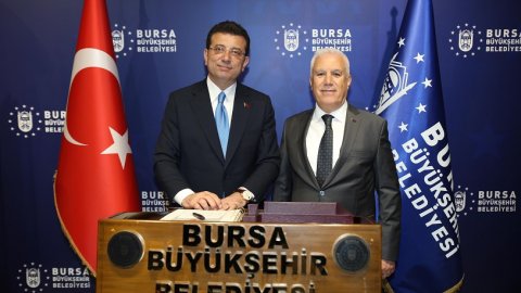 Ekrem İmamoğlu'ndan Bursa Büyükşehir Belediye Başkanı Mustafa Bozbey'e ziyaret