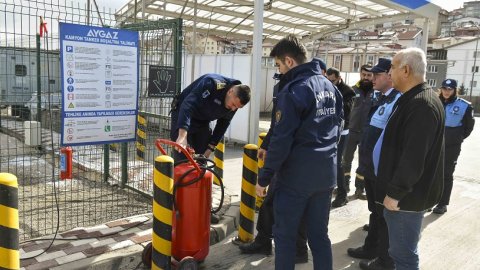 Ankara Büyükşehir Belediyesi'nden yangın riskine karşı akaryakıt istasyonlarında denetim